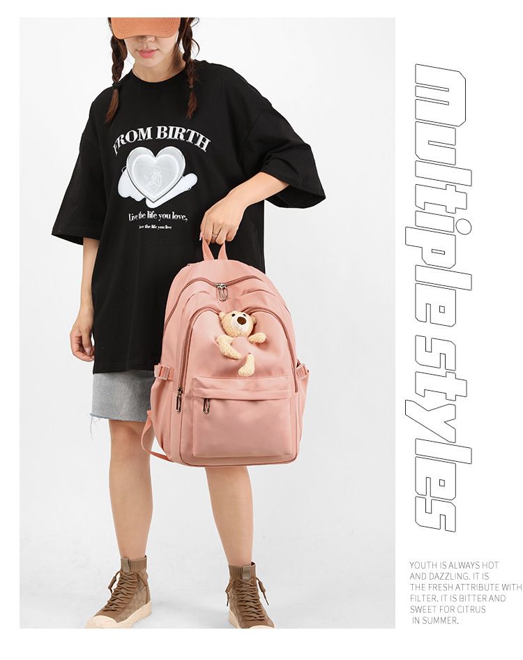 New Student Backpack Female College Large Capacity Backpack Junior High School Backpack_voghion.com