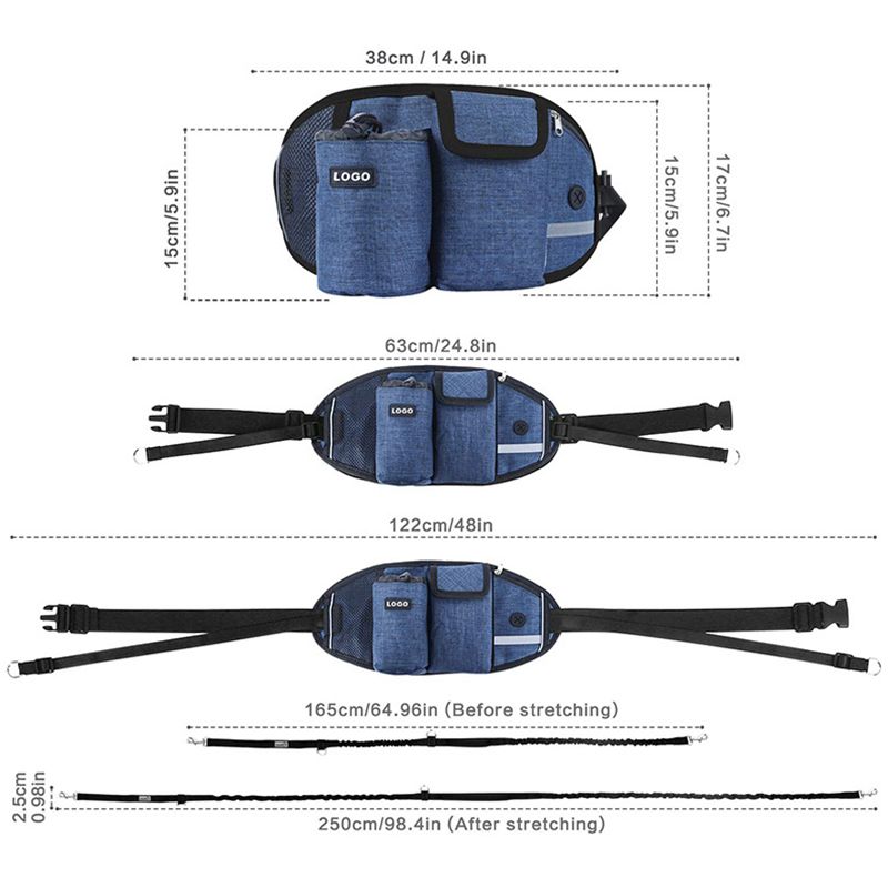 Bolsa de cinto para cães, bolsa de nylon impermeável e refletiva multifuncional para treinamento e lazer ao ar livre, para cães e passeios, da PawParty Store_voghion.com