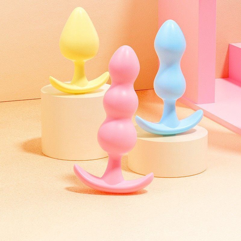 Plug anal en gelée pour femme avec grosses perles_voghion.com