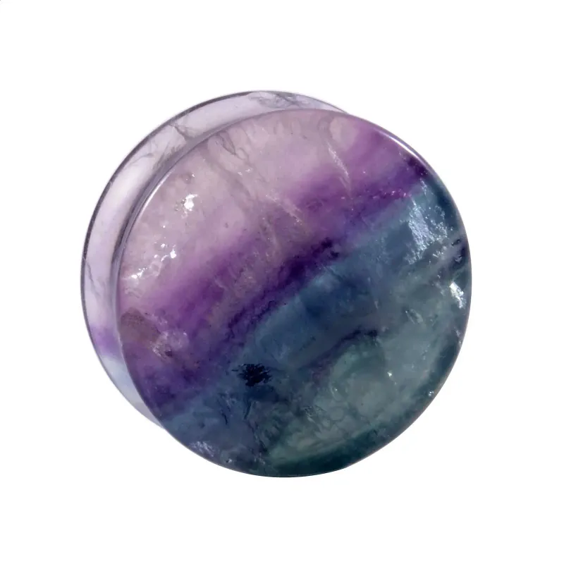 2 Stück Naturstein Doppelt ausgestellter Opal-Quarz-Ohrtunnel, farbiges Expandergewicht, Körperpiercing-Schmuck 241217_voghion.com