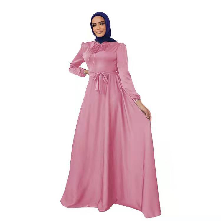 Nuovo abito da donna in raso elegante a vita morbida, grande abito altalena_voghion.com