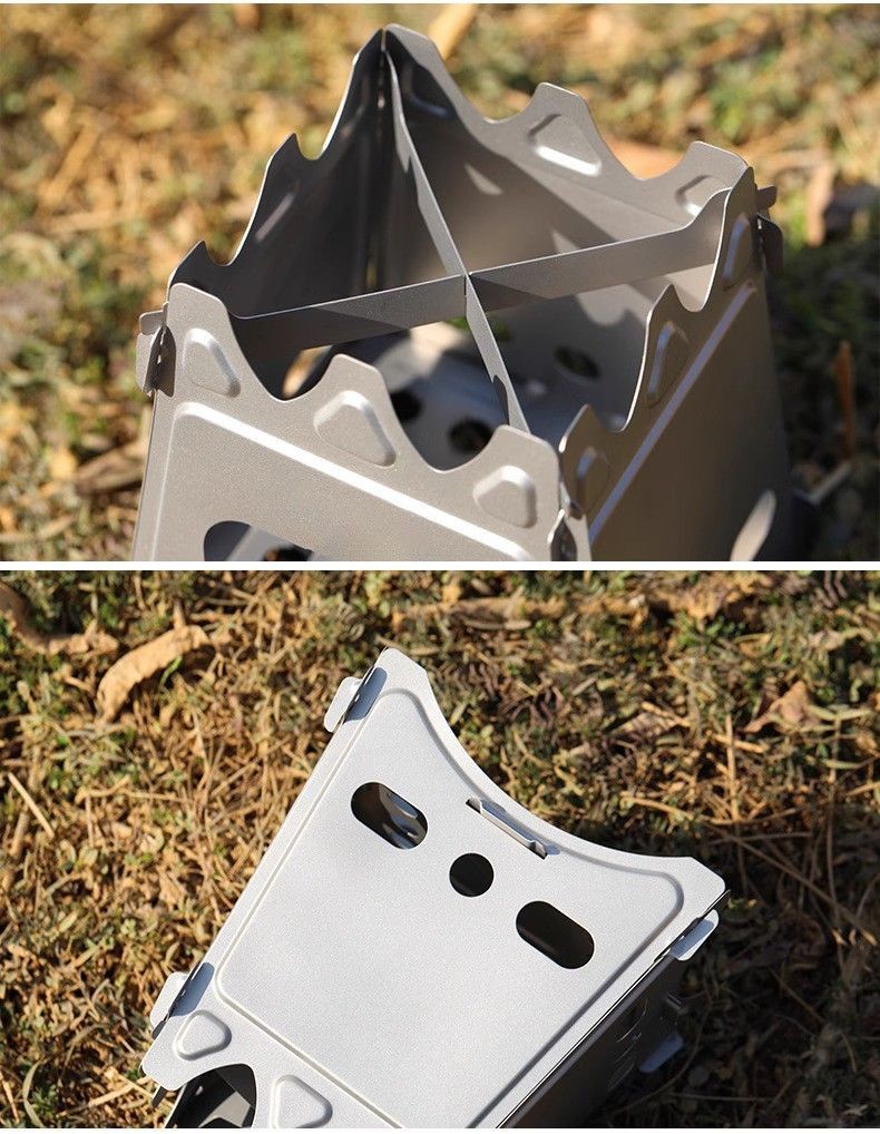 Estufa de leña plegable especial para acampar y hacer senderismo, ultraligera, para cocinar al aire libre, con agua hirviendo, resistente al viento y desmontable para picnic._voghion.com