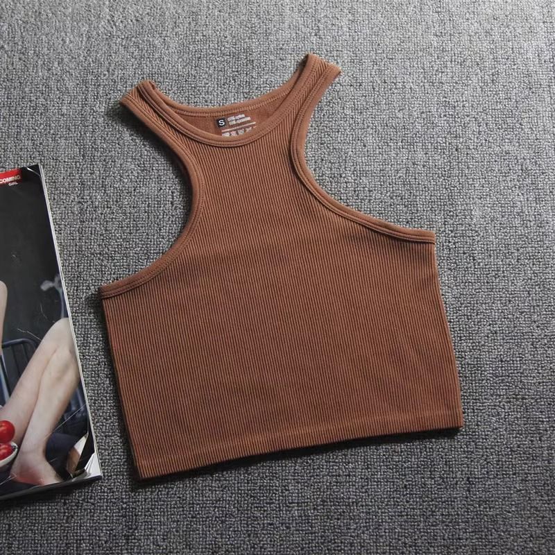 Off-the-shoulder high-neck workout vest Women's breathable quick-drying running knit sleeveless blazer_voghion.com