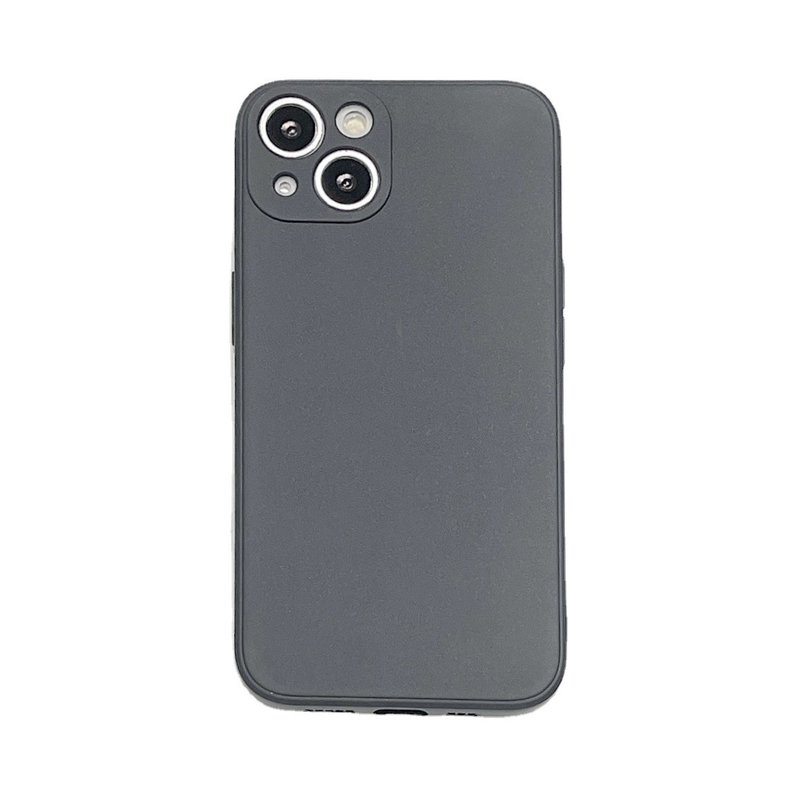 Custodia protettiva con bordo dritto satinato per iPhone 14, custodia anti-caduta in TPU con motivo cubo di Rubik._voghion.com
