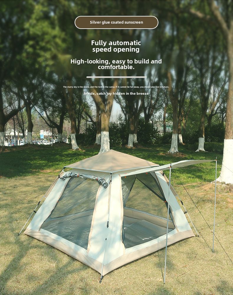 Tent outdoor automatic portable folding speed open multi-person camping camping beach on all sides rain proof_voghion.com