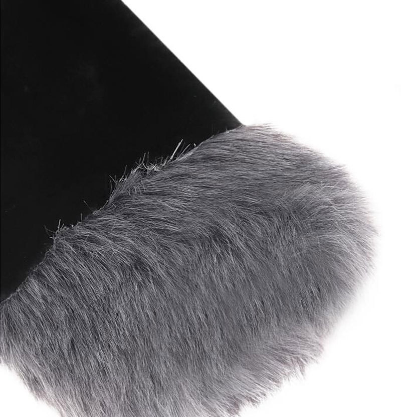 Damenmode-Kaninchenfellmantel, weiß, doppelseitiger Rundhals-Langarm-Pelzmantel_voghion.com