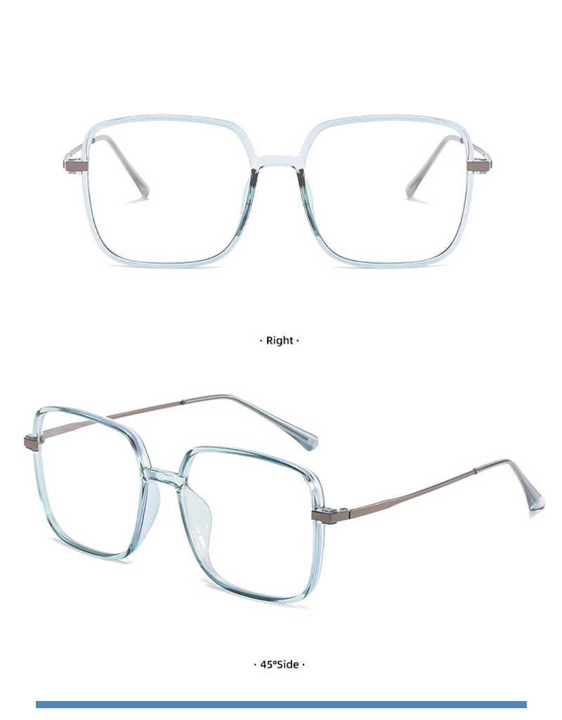 Μεταλλικά ανάμεικτα μεγάλα τετράγωνα γυαλιά με σκελετό επίπεδο καθρέφτη αντι-μπλε φως κατά της ακτινοβολίας άνδρες και γυναίκες_voghion.com