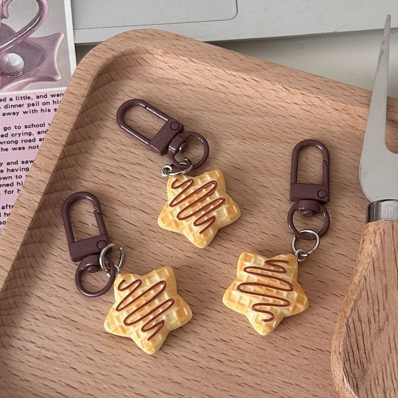 Porte-clés en forme d'étoile, biscuit, mignon, dessin animé, nourriture, jouet, breloque pour sac, cadeau pour couple, meilleur ami, accessoires_voghion.com