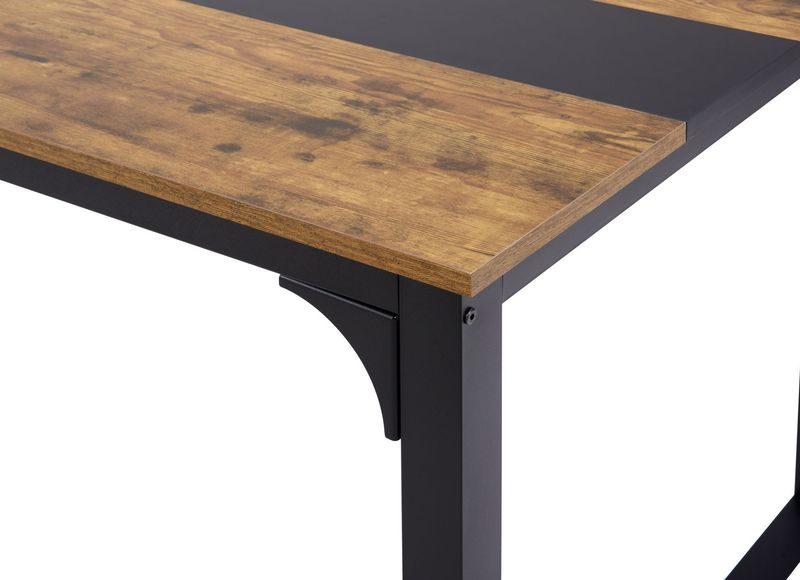 Computer Desk Large Office Desk, 70.9 Inch Gaming Desk Writing Desk Work Desk For Home Office, Study, Modern Simple Wooden Desk, Large Legroom, Metal Frame, Rustic/Black_voghion.com