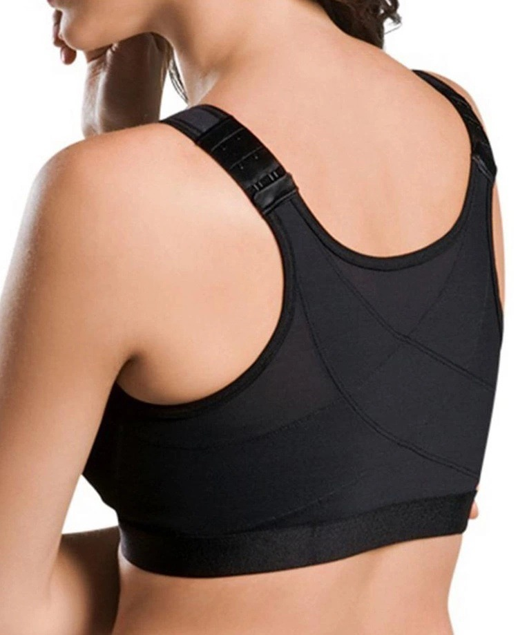 Sportweste mit Knopfleiste vorne ohne Ränder verstellbarer BH Laufen Yoga Sport atmungsaktive und bequeme Unterwäsche_voghion.com
