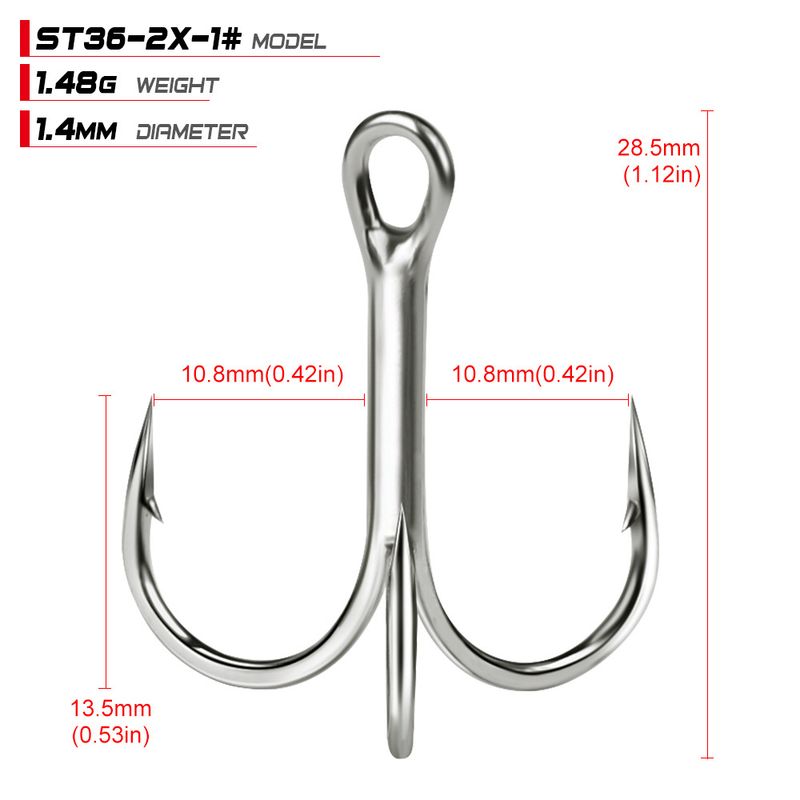 Lure Treble Bright Tin Fish With Barbs Triple Anchor Double Reinforced High Carbon Steel Bait Hook Fishing Gear_voghion.com