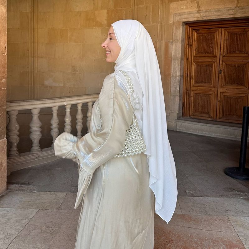 Women's Middle East Abaya Fashion Glitter Cotton Muslim Two Piece Set_voghion.com
