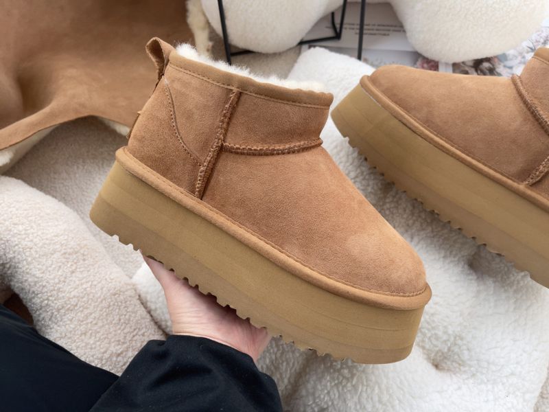 2024 High Edition 5CM Dicke Sohle Schaffell Wolle Integrierte Erhöhung Schneestiefel Frauen Winter Verdickte Warme Baumwollschuhe_voghion.com