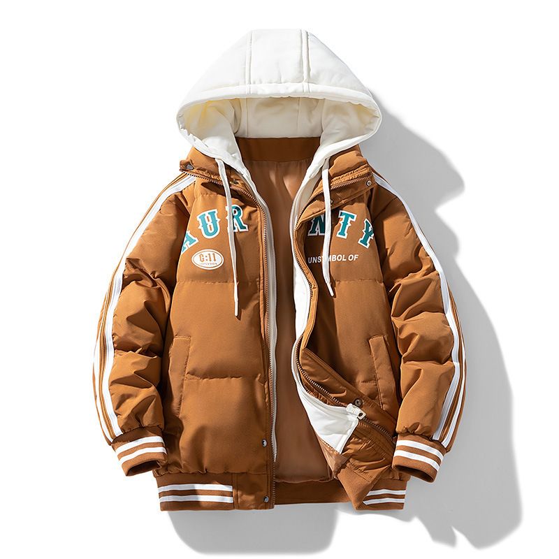 2024 Nuovo cappotto invernale ispessito con cappuccio a due pezzi, giacca imbottita in cotone casual da uomo_voghion.com