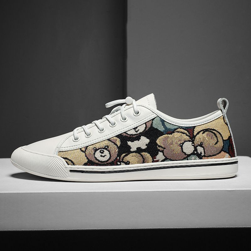 Nova tendência versátil baixo top board estudante sola macia couro genuíno preto sapatos casuais_voghion.com