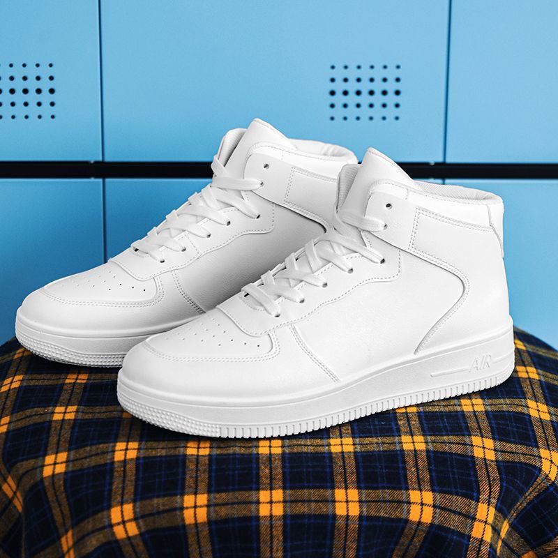 Jesenske i zimske visoke, moderne korejske sportske cipele za 2024., nove muške ležerne, svestrane bijele cipele za muškarce_voghion.com