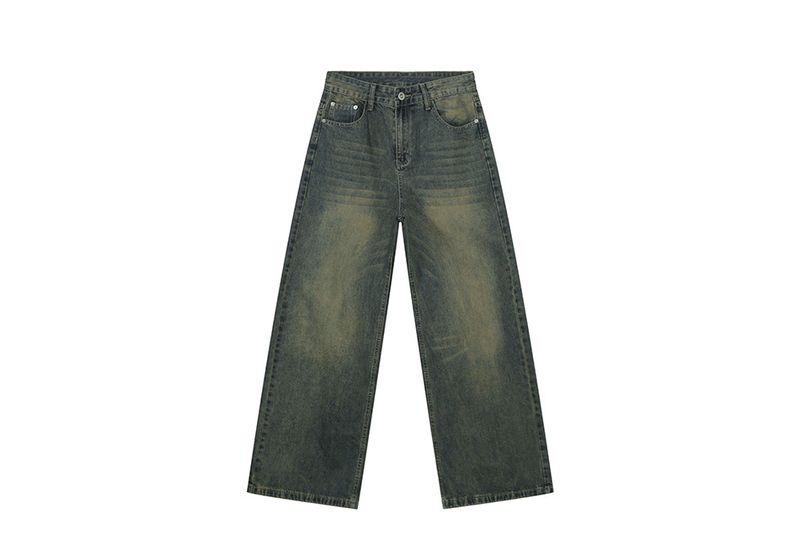 EF JEANS | 2025 Spring New Hong Kong Style Fashion Old Retro Casual Versatile Drape Floor Mopping Jeans_voghion.com