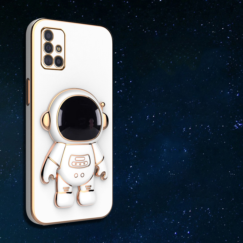 Astronaut Bracket Plating Telefonhållare Fodral för Samsung Galaxy A51 A71 A11 A21S A31 A10 A20 A30 A50 A70 A10S A20S 4G 5G_voghion.com