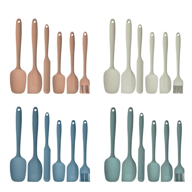 High Temperature Resistant Silicone Spatula Set Cake Cream Bread Spread Scraper Seasoning Brush Integrated Baking Dense_voghion.com