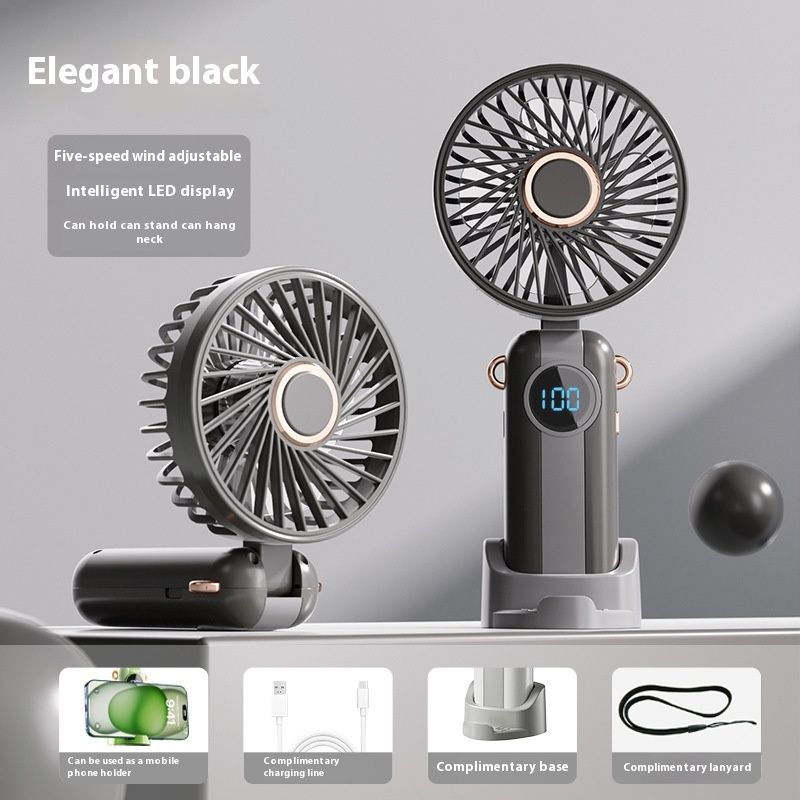 Novo ventilador portátil de mesa Ice Cool com suporte para pescoço e vento forte USB para presente_voghion.com