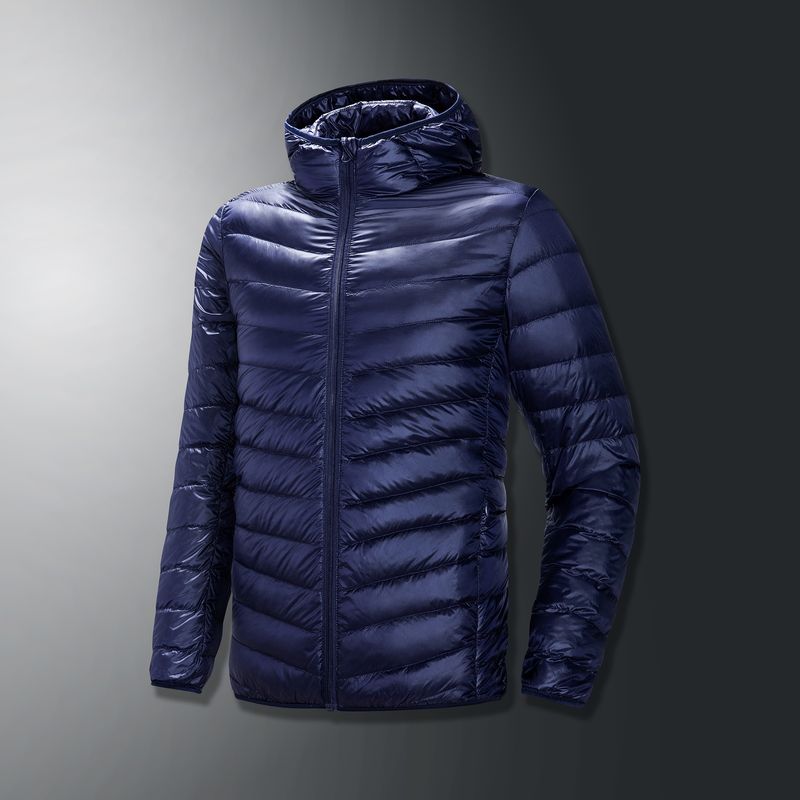 Giacca invernale leggera con cappuccio ricaricabile di alta qualità da uomo, sportiva, casual, in piumino d'anatra bianco_voghion.com