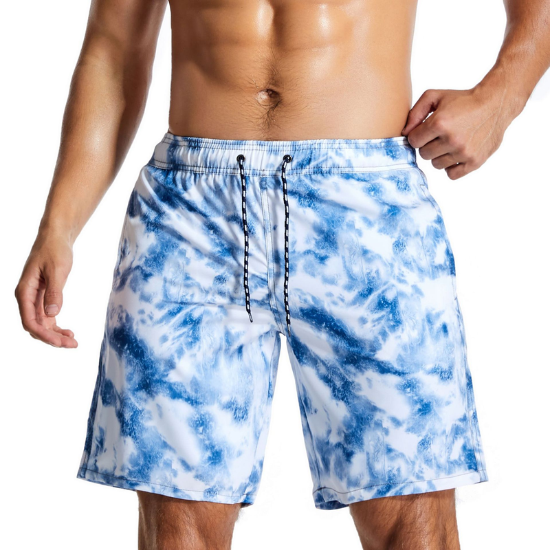 Summer Men's Double layered 2-in-1 Beach Large Running Mesh Sports Quarter Pants Quick drying and Waterproof_voghion.com