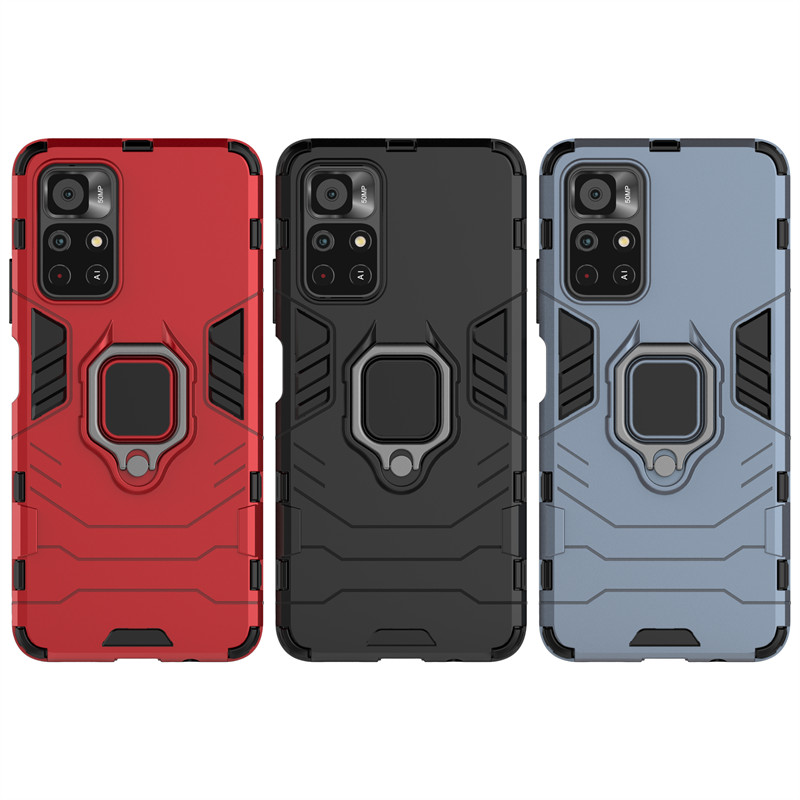 Fir Xiaomi Redmi Note 11 Fall Redmi Note 9S 10 11 Pro 5G Cover Shockproof Silikon Stand PC Telefon_voghion.com