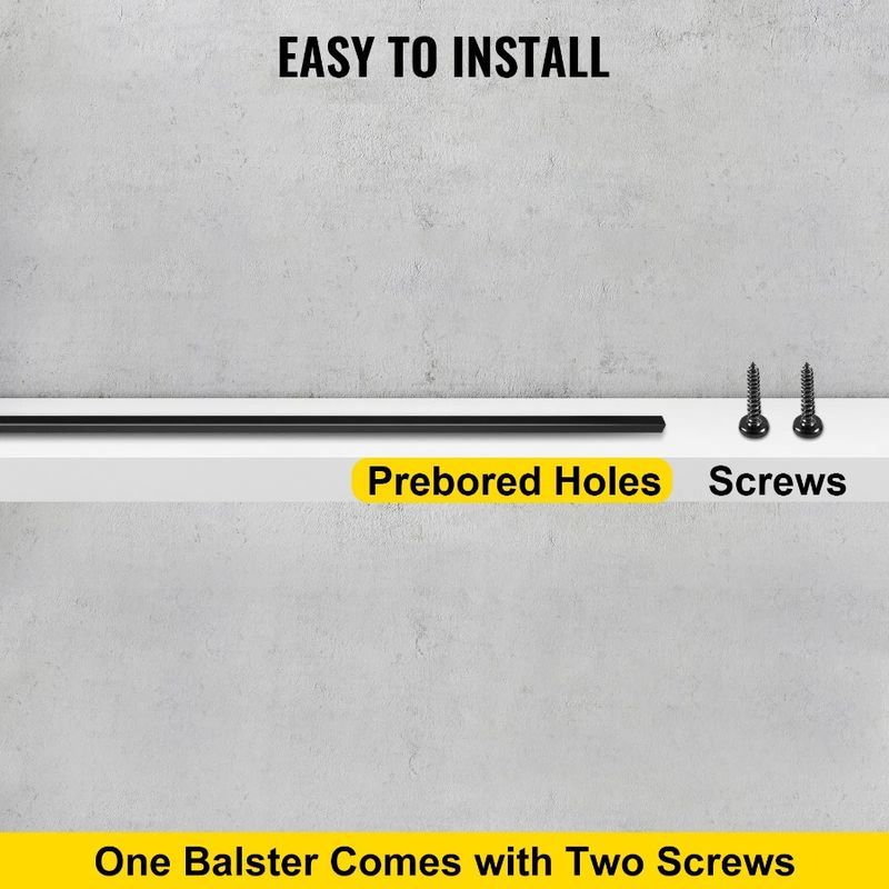 And Iron Railing For Screws Deck Baluster 44x0.5 Balusters Metal Staircase Composite Deck Deck 16 Spindles Deck Pack With Wood_voghion.com