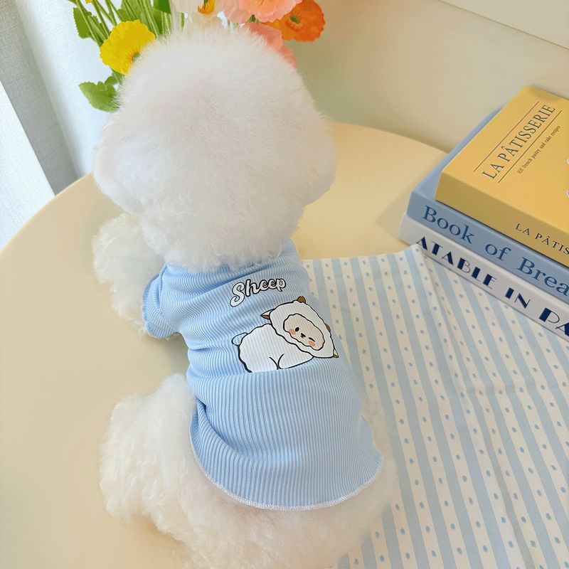 Spring Ins Thin Cute Animal Print Pet Teddy Bichon Dog Clothes Small Summer T-shirt Base Shirt_voghion.com
