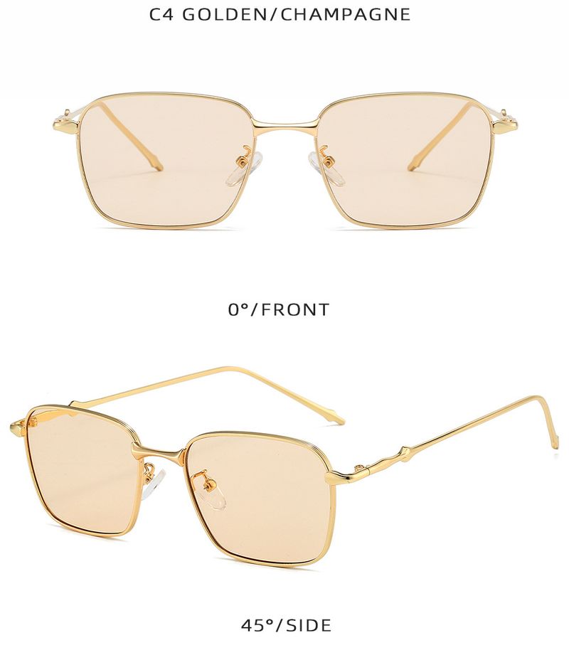 Occhiali da sole quadrati retrò 2025 - Montatura in metallo piccola UV400 unisex (stile coreano, leggeri e alla moda)_voghion.com