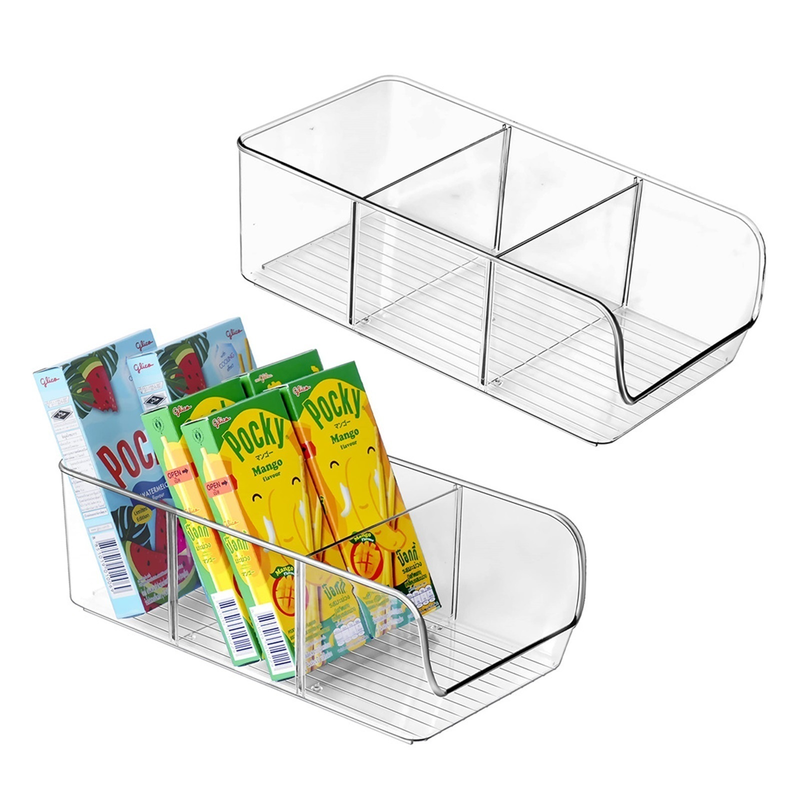 Kühlschrankfach Transparente Aufbewahrungsbox Kunststoff-Lebensmittel-Organizer-Behälter Lebensmittelaufbewahrung Lebensmittel-Teeregal Snackbox Stapelbar_voghion.com