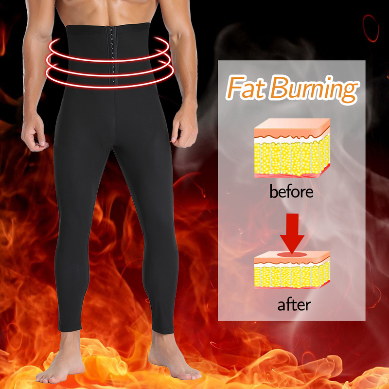 Abiti da uomo Pantaloni da sauna Leggings per il sudore Pantaloni a compressione dimagranti a vita alta Pantaloni termici per il corpo Shaper per la perdita di peso_voghion.com