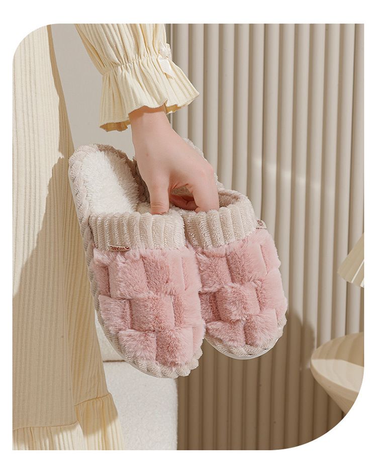 Ciabatte da donna invernali per interni e per la casa, per saloni di bellezza, per coppie, calde e soffici, in cotone, con tacco a spillo, per uomini Yuezi_voghion.com