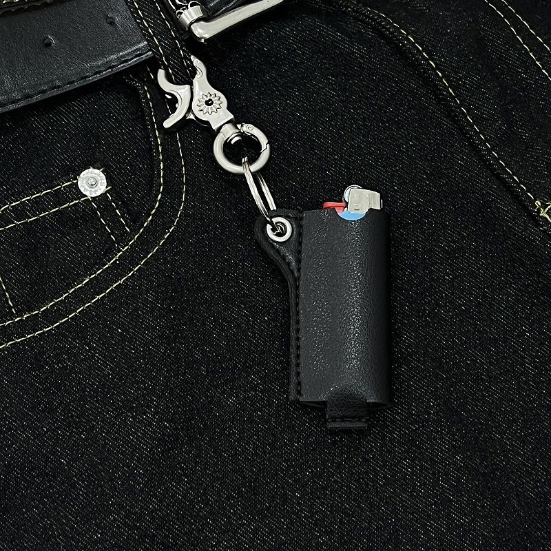 Ainworth Cross Border New Simple Leather Lighter Leather Case Protective Cover Men's And Women's Pendant Keychain Accessories_voghion.com