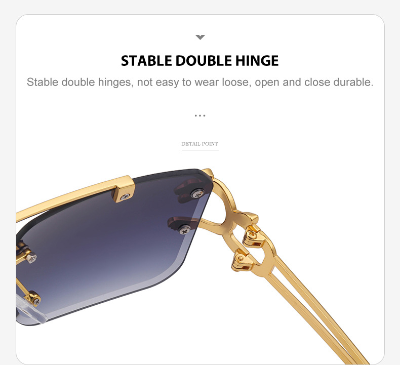 Nye retro kantløse solbriller til mænd Steampunk solbriller Kvinder Punk modebriller Vintage nuancer Gafas De Sol Sonnenbrill Sun_voghion.com