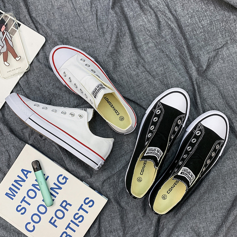 Spring And Summer New 1970s One Foot Canvas Men, Low Cut Matching For Couples, Korean Version Trendy Shoes_voghion.com