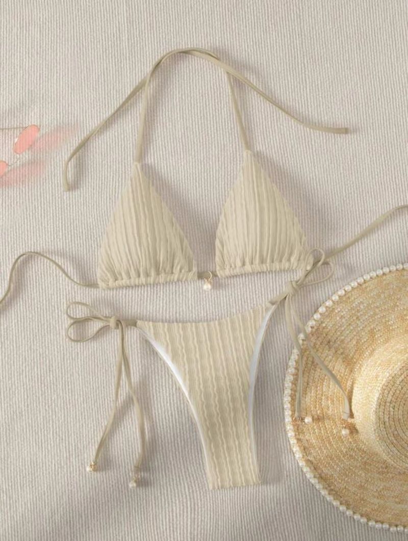 Abbigliamento da donna, nuovo costume da bagno bikini sexy con spacco, due pezzi, con coulisse e schiena scoperta_voghion.com