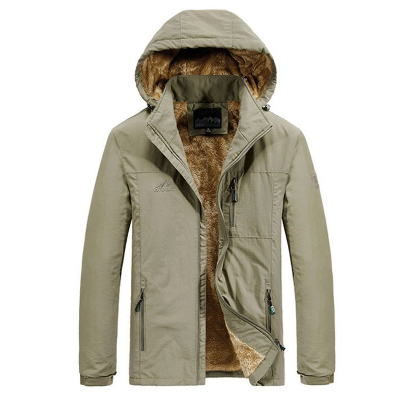Trench con cappuccio da uomo 2023, lunghezza media, autunno inverno, nuovo, giacca da trekking, foderata in pile, cappotto caldo ad asciugatura rapida_voghion.com