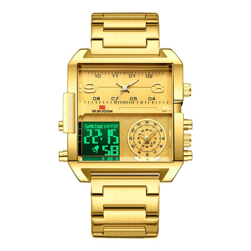 2025 New Multi-Movement Electronic Square Casual Waterproof Watch Large Dial Fashion Sports Wristwatch For Men_voghion.com