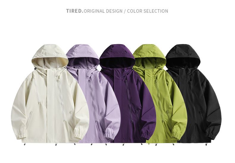 American Style Outdoor Windproof Men Waterproof Spring Autumn Loose Functional Diagonal Zipper Hiking Sports Jacket_voghion.com
