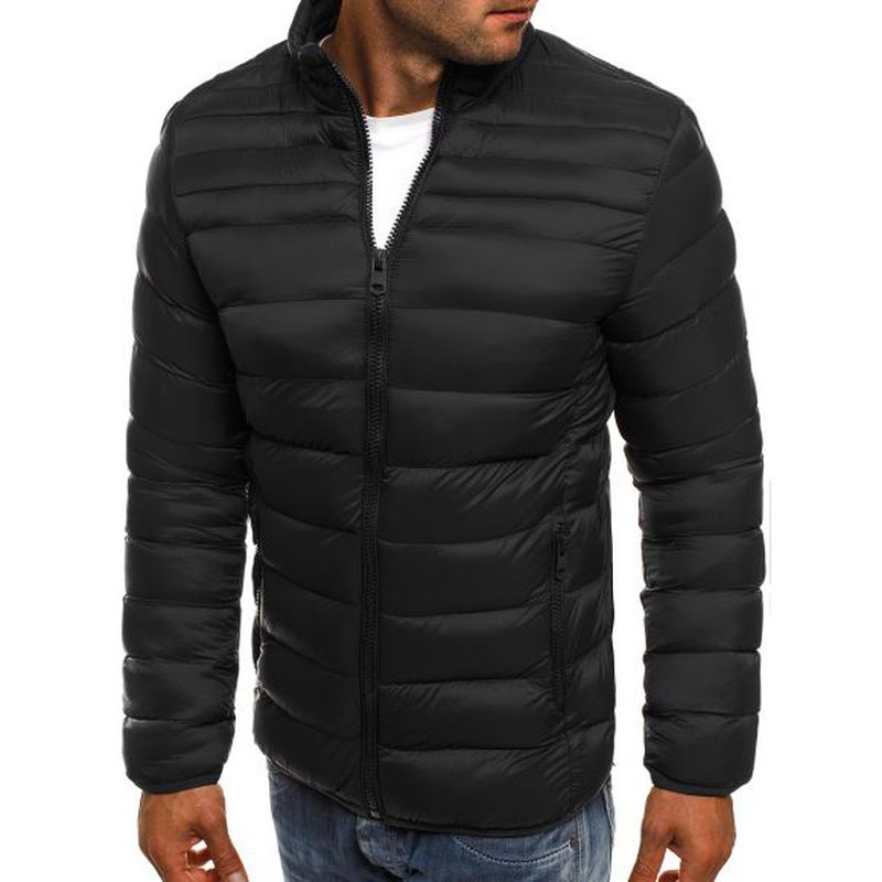 Cappotto da uomo semplice e alla moda, con colletto alto, manica lunga, in cotone, nuovo inverno 2019_voghion.com