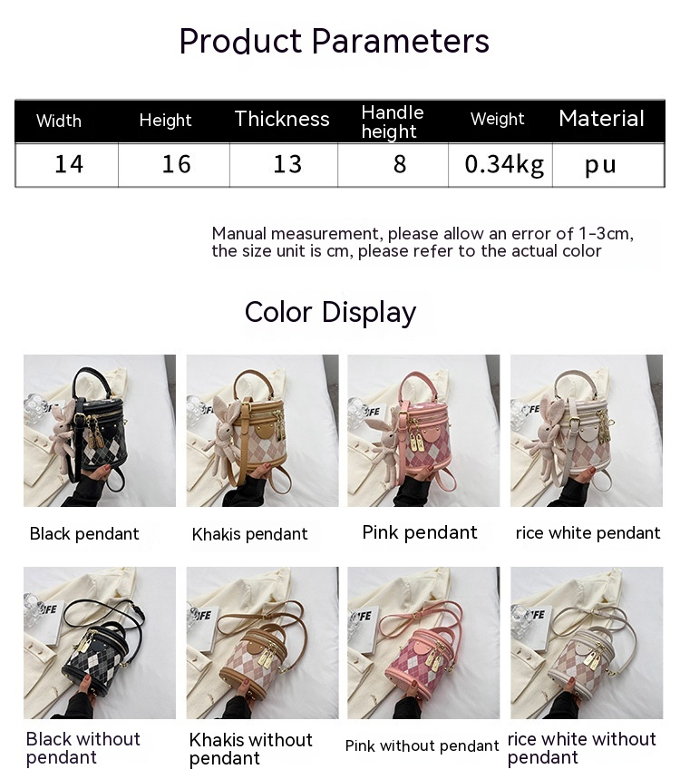 Nuova borsa piccola versatile retrò di vendita calda per la nuova borsa a tracolla piccola folla alla moda da donna con borsa a secchiello portatile con griglia di diamanti texture_voghion.com