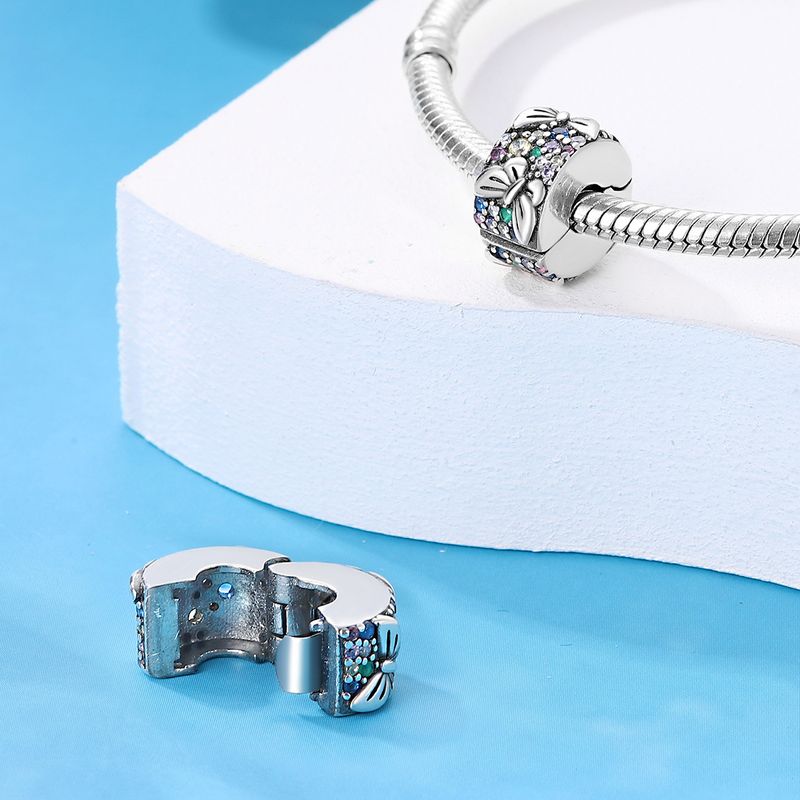 Gioielli da donna in argento placcato in rame bianco, accessori fai da te con perline, pietra colorata di sicurezza, fibbia a farfalla e stella, clip fissa_voghion.com