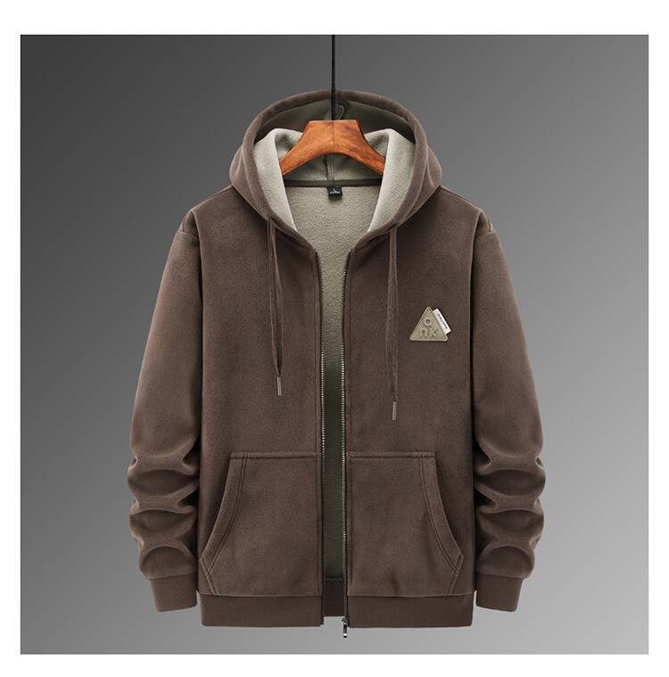 Ropa de hombre Invierno Nuevo traje grueso de terciopelo Sudadera con capucha de terciopelo de cordero para hombre Pantalones de algodón Traje deportivo informal cálido_voghion.com