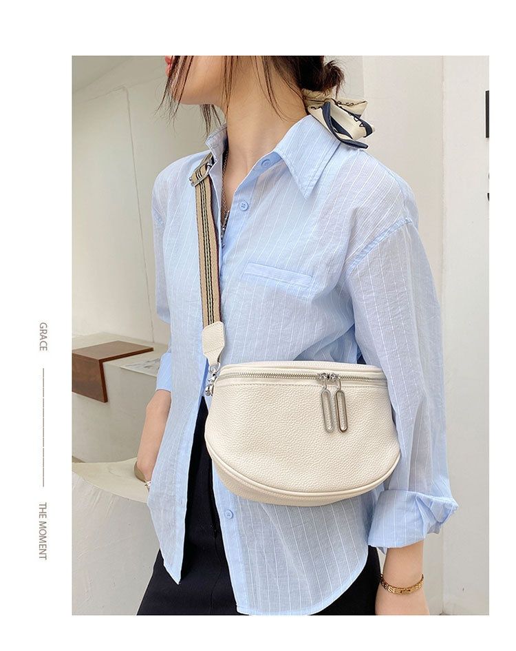 Borsa a tracolla alla moda, borsa da donna, nuova borsa a tracolla in vera pelle, doppia cerniera, strato superiore in pelle di mucca, piccola borsa a tracolla_voghion.com