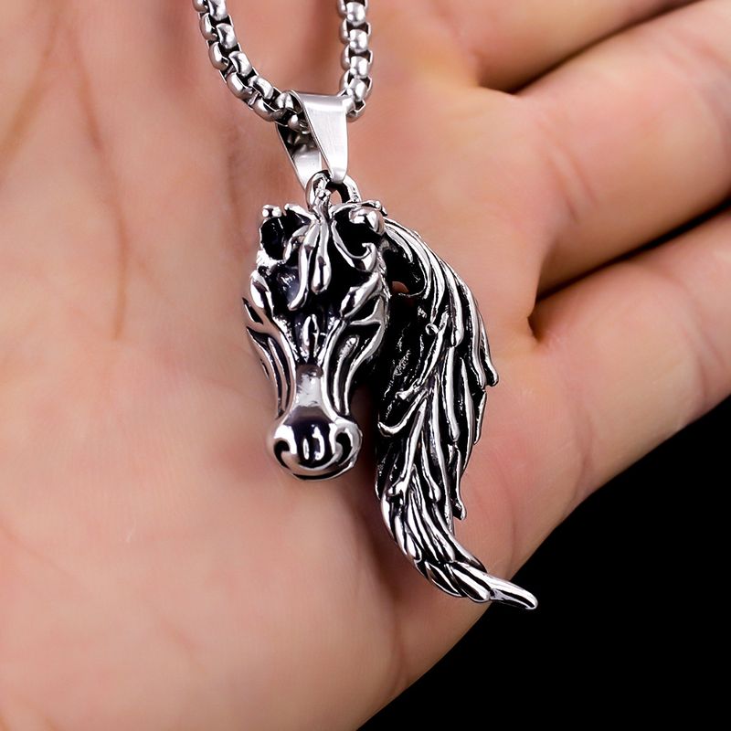 New Hip-hop Chain Dragon Snake Stainless Steel Necklace European And American Men's Pendant Personalized Titanium Steel Accessories_voghion.com