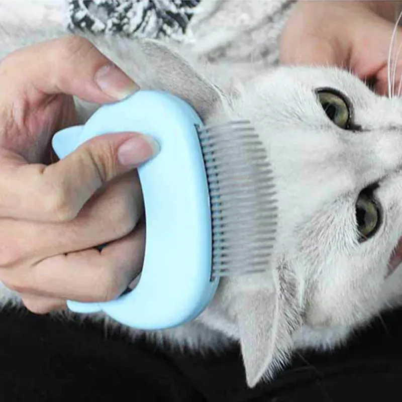 Cepillo para gatos con mango en forma de concha, herramienta de masaje para el aseo, eliminación de pelo suelto, solo para gatos, accesorios para mascotas de PawParty Store_voghion.com