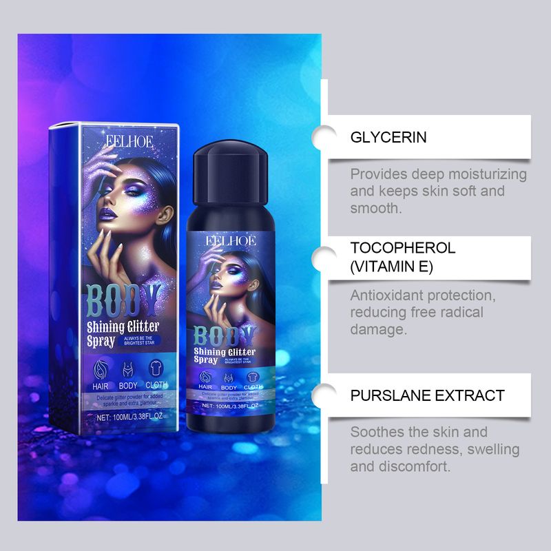 Hochglänzender aufhellender Glitterspray, Flashspray, Hochglanzspray, natürlicher dreidimensionaler, lang anhaltender aufhellender Glitter_voghion.com