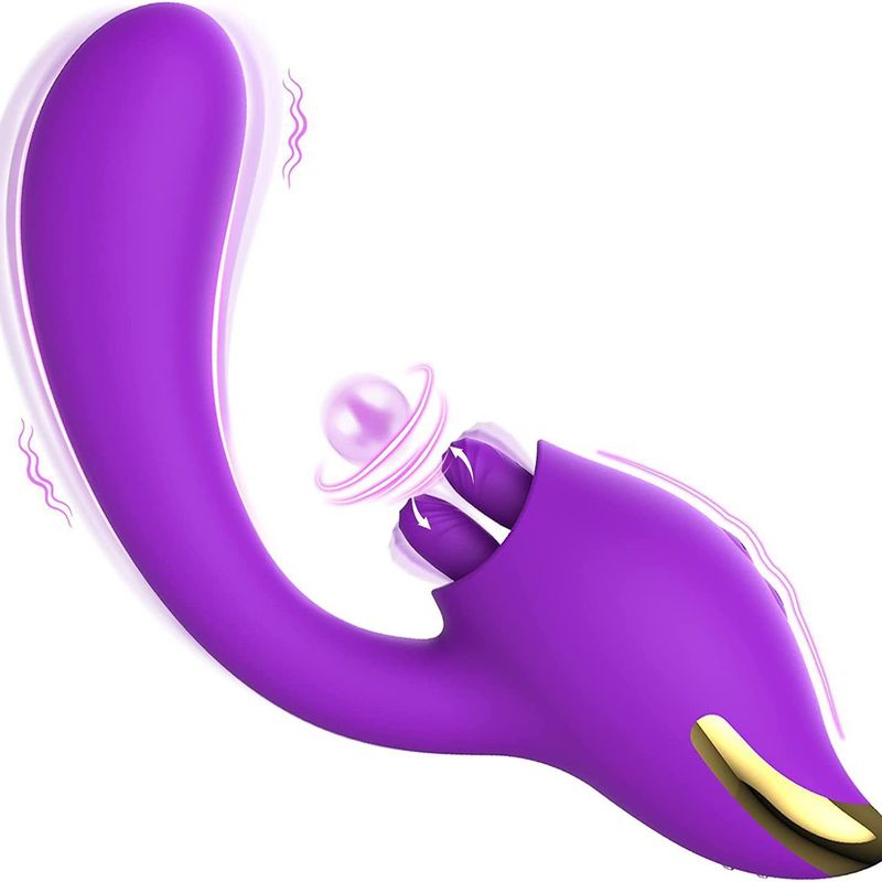 2 In 1 Licking Vibrator Clitoris Stimulator 10 Vibration Clitoral Massage Sex Toys G Spot Realistic Dildo Vibrator For Women_voghion.com
