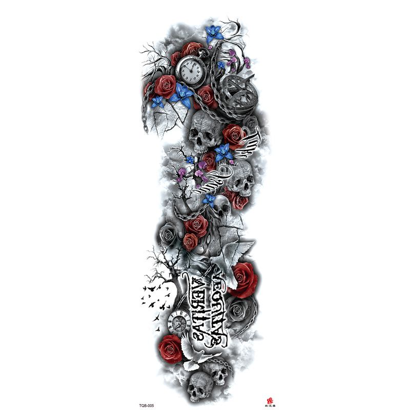 Autocollant de tatouage imperméable pour bras complet tendance_voghion.com